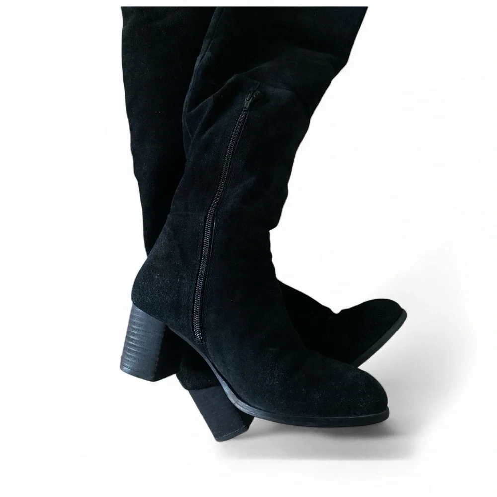 Coconuts by Matisse Black Suede Over the Knee Boots Size 7.5 Calf 15” Height 23”